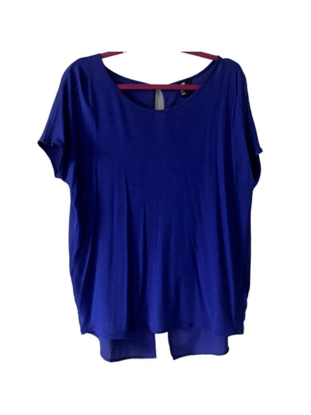 H&H Blue Top Open Back Relaxed Fit Size M